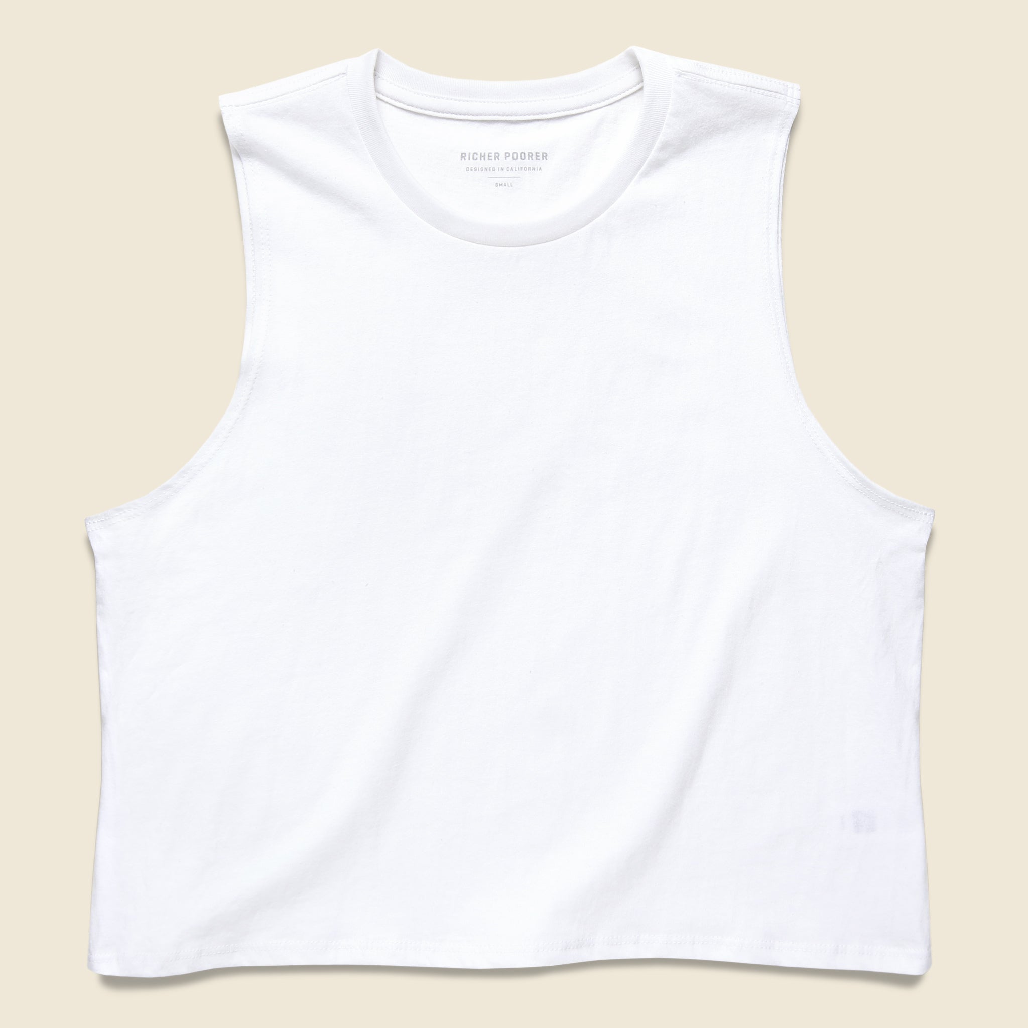 Cropped Muscle Tank - White - Richer Poorer - STAG Provisions - W - Tops - Sleeveless