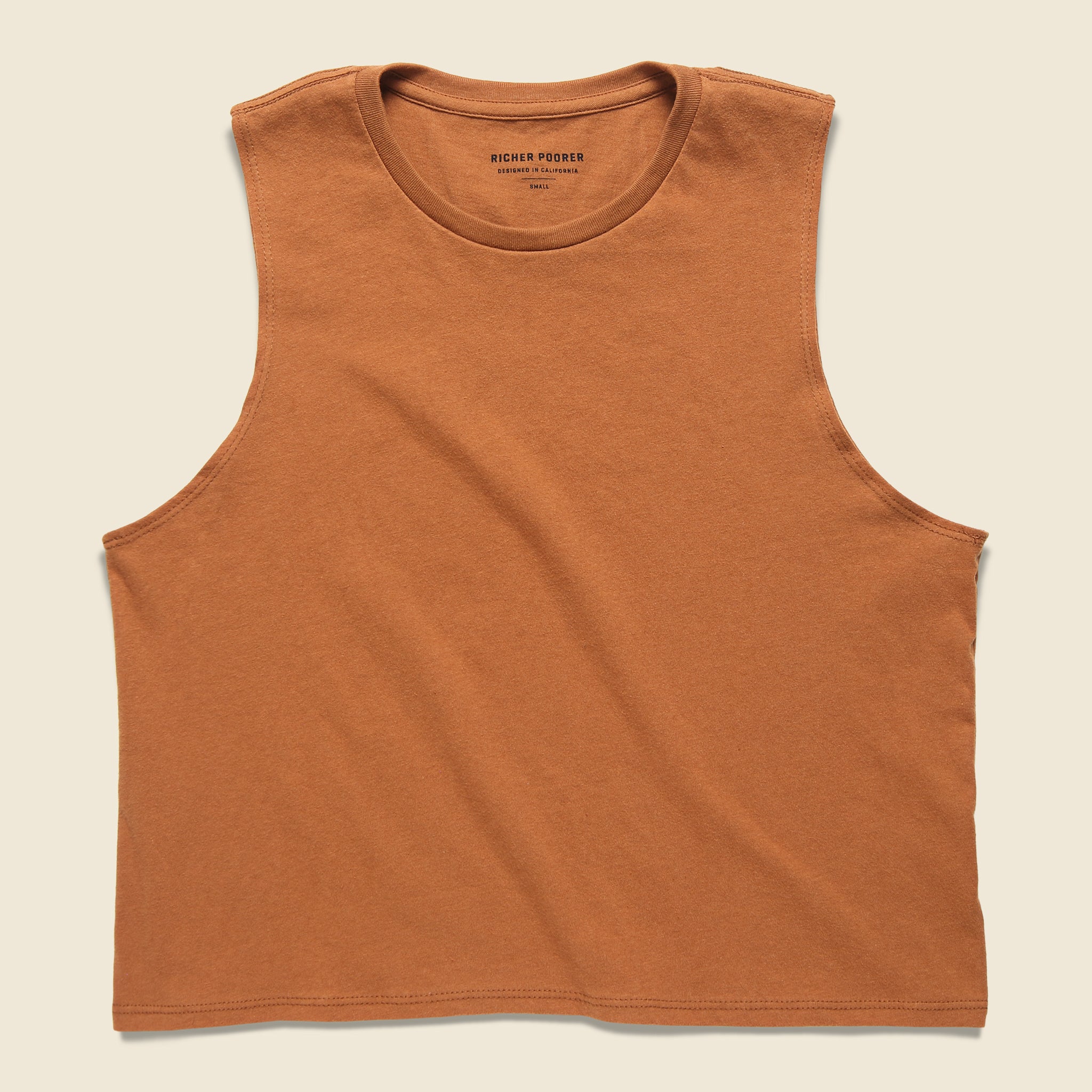 Cropped Muscle Tank - Tobacco - Richer Poorer - STAG Provisions - W - Tops - Sleeveless
