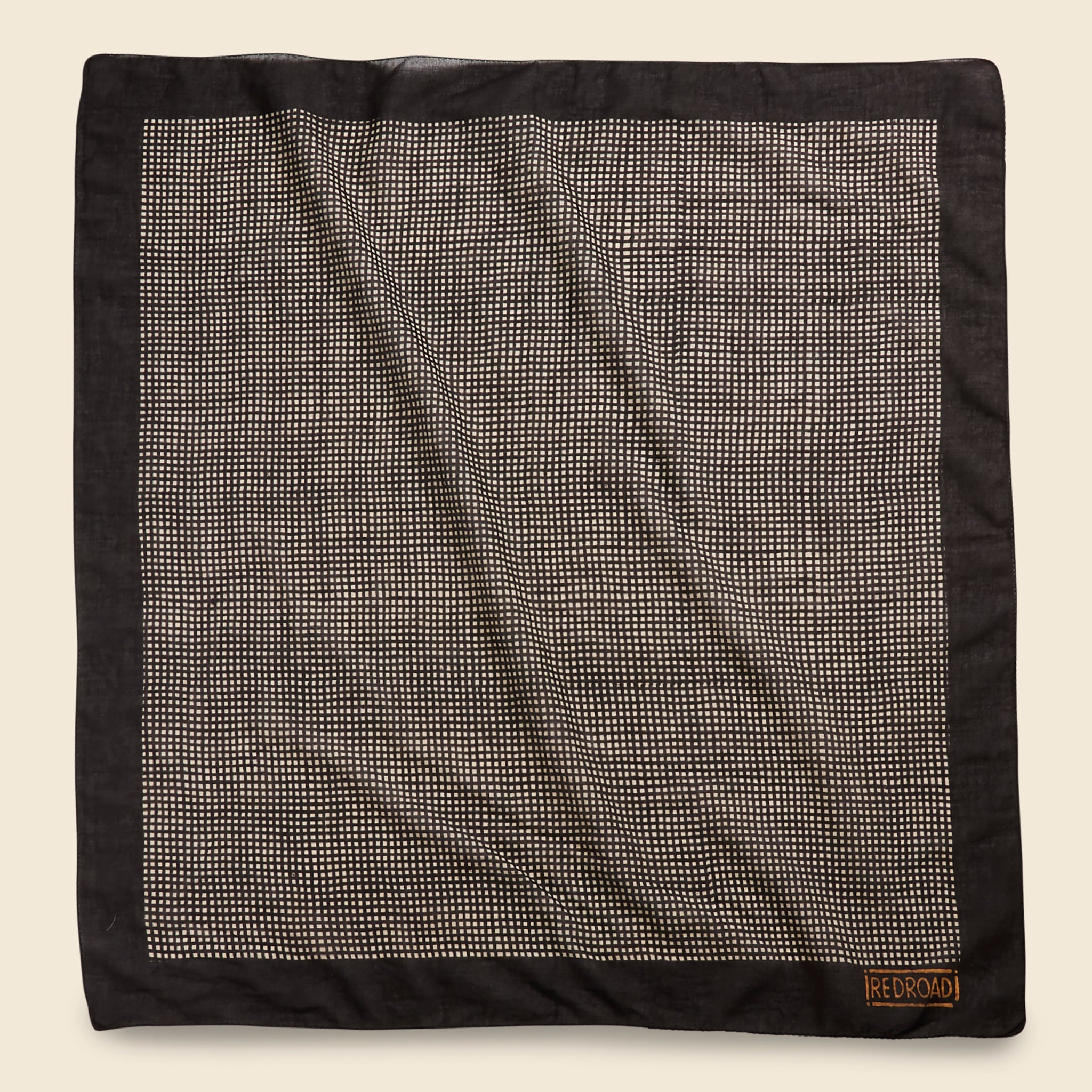 Red Road Bandana - Dabu Clay Plaid - Black/White - Red Road - STAG Provisions - W - Accessories - Scarf