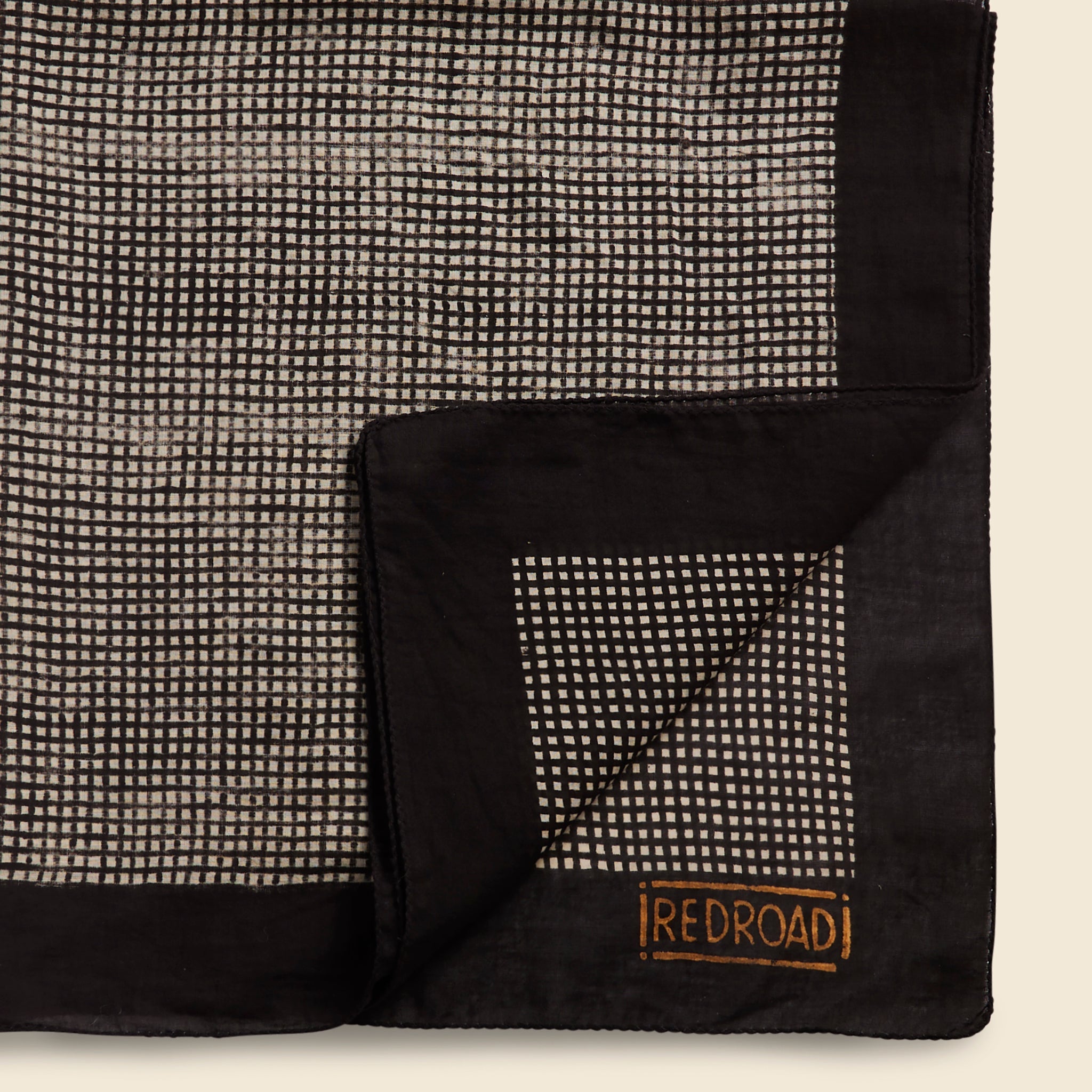 Red Road Bandana - Dabu Clay Plaid - Black/White - Red Road - STAG Provisions - W - Accessories - Scarf
