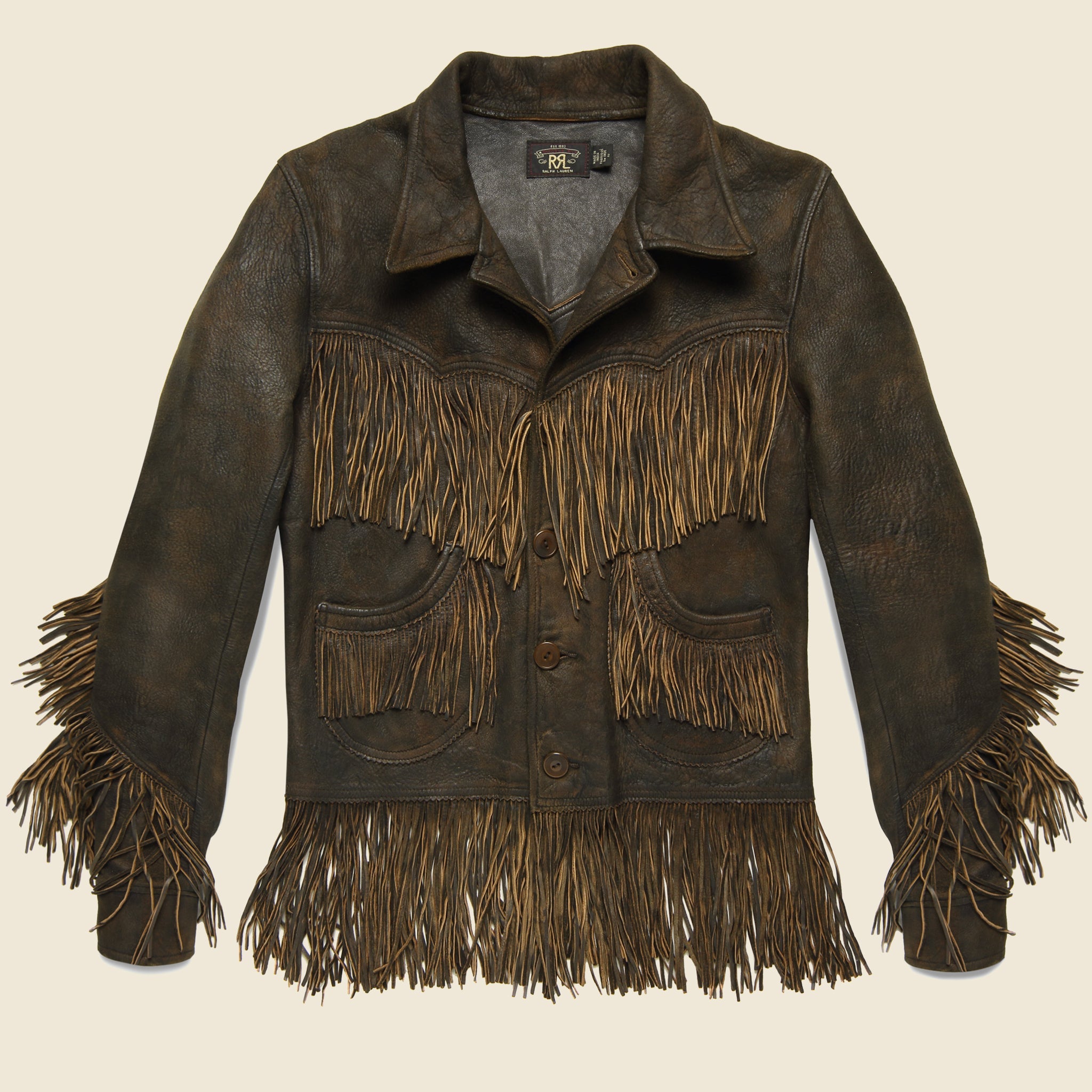 Atwood Fringe Jacket - Deep Brown - RRL - STAG Provisions - W - Outerwear - Coat/Jacket