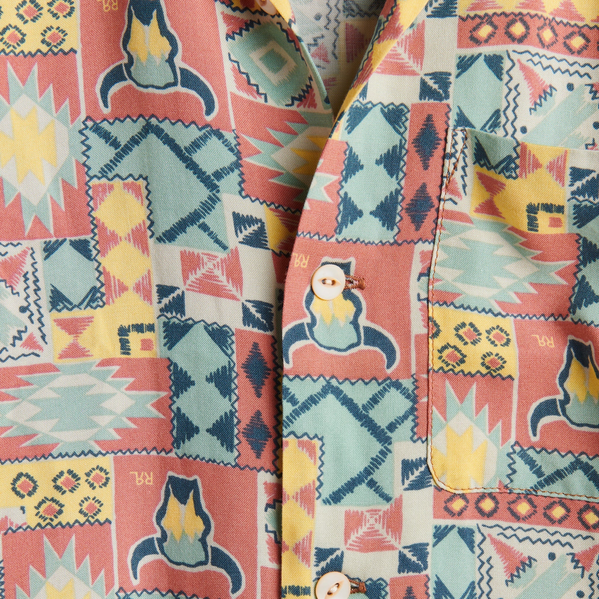 Western Print Camp Shirt - Red/Multi - RRL - STAG Provisions - W - Tops - S/S Woven