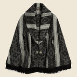 Jacquard Knit Shawl Cover - Black/Grey Multi - RRL - STAG Provisions - W - Outerwear - Coat/Jacket