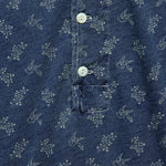Calico Print Linen Henley - Indigo - RRL - STAG Provisions - W - Tops - L/S Knit