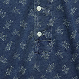 Calico Print Linen Henley - Indigo - RRL - STAG Provisions - W - Tops - L/S Knit
