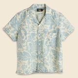 Tierney Camp Shirt - Cream/Indigo - RRL - STAG Provisions - W - Tops - S/S Woven