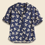 Western Blouse - Faded Navy/Cream - RRL - STAG Provisions - W - Tops - S/S Woven