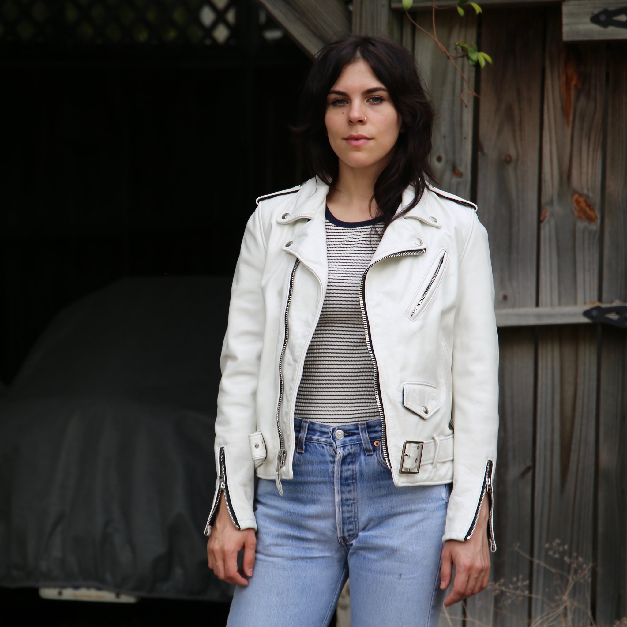 Perfecto Leather Jacket - White - Schott - STAG Provisions - W - Outerwear - Coat/Jacket