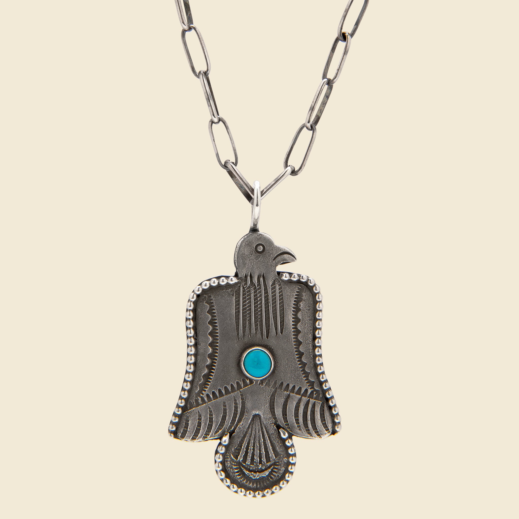 Thunderbird Pendant Necklace - Round Dotted Edge - Smith Bros. Trading Co. - STAG Provisions - W - One & Done - Accessories & Jewelry
