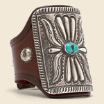 Flower & Leaf Motif Ketoh - Sterling Silver/Blue Oval Turquoise - Smith Bros. - STAG Provisions - W - One & Done - Accessories & Jewelry