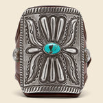 Flower & Leaf Motif Ketoh - Sterling Silver/Blue Oval Turquoise - Smith Bros. - STAG Provisions - W - One & Done - Accessories & Jewelry