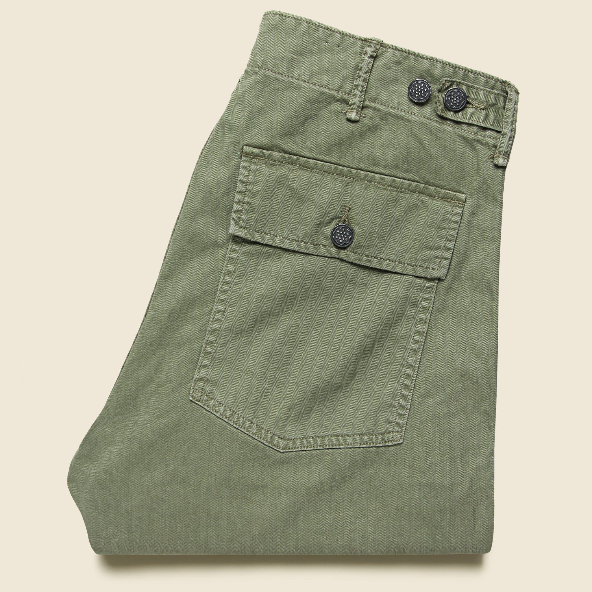 Army Cotton Herringbone Utility Pant - Brewster Green - RRL - STAG Provisions - W - Pants - Twill