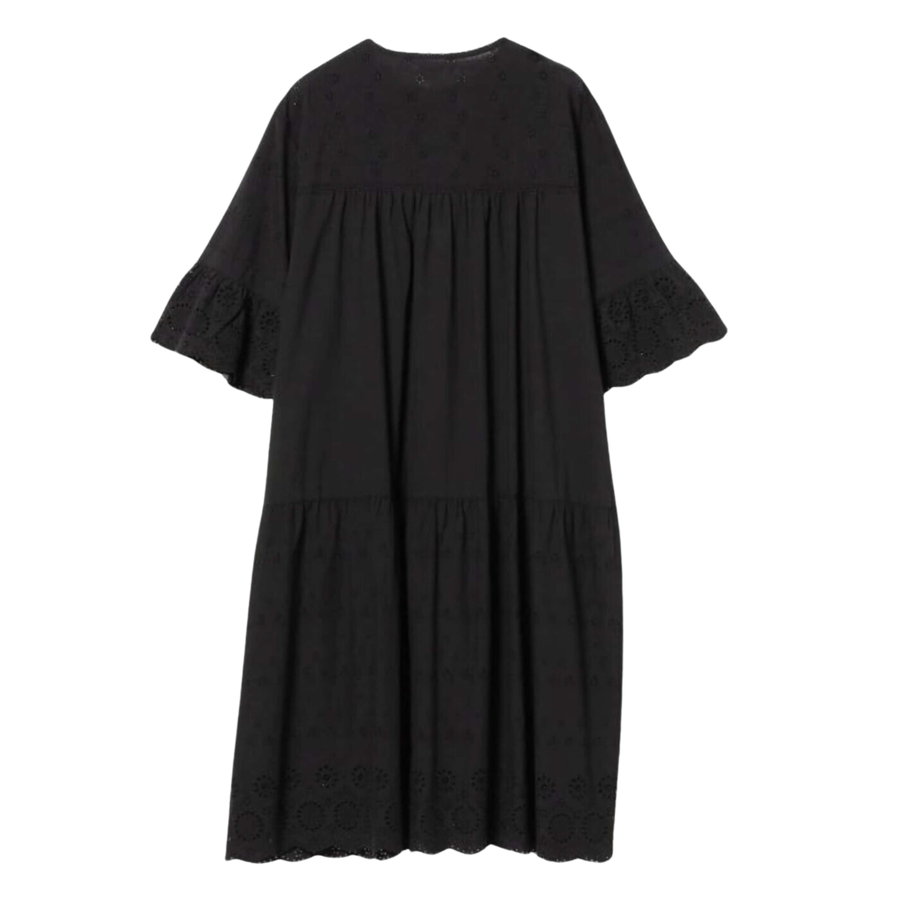 cotton cut work dress 90s White Cotton Cutwork Tunic Dresss Madly Vintage