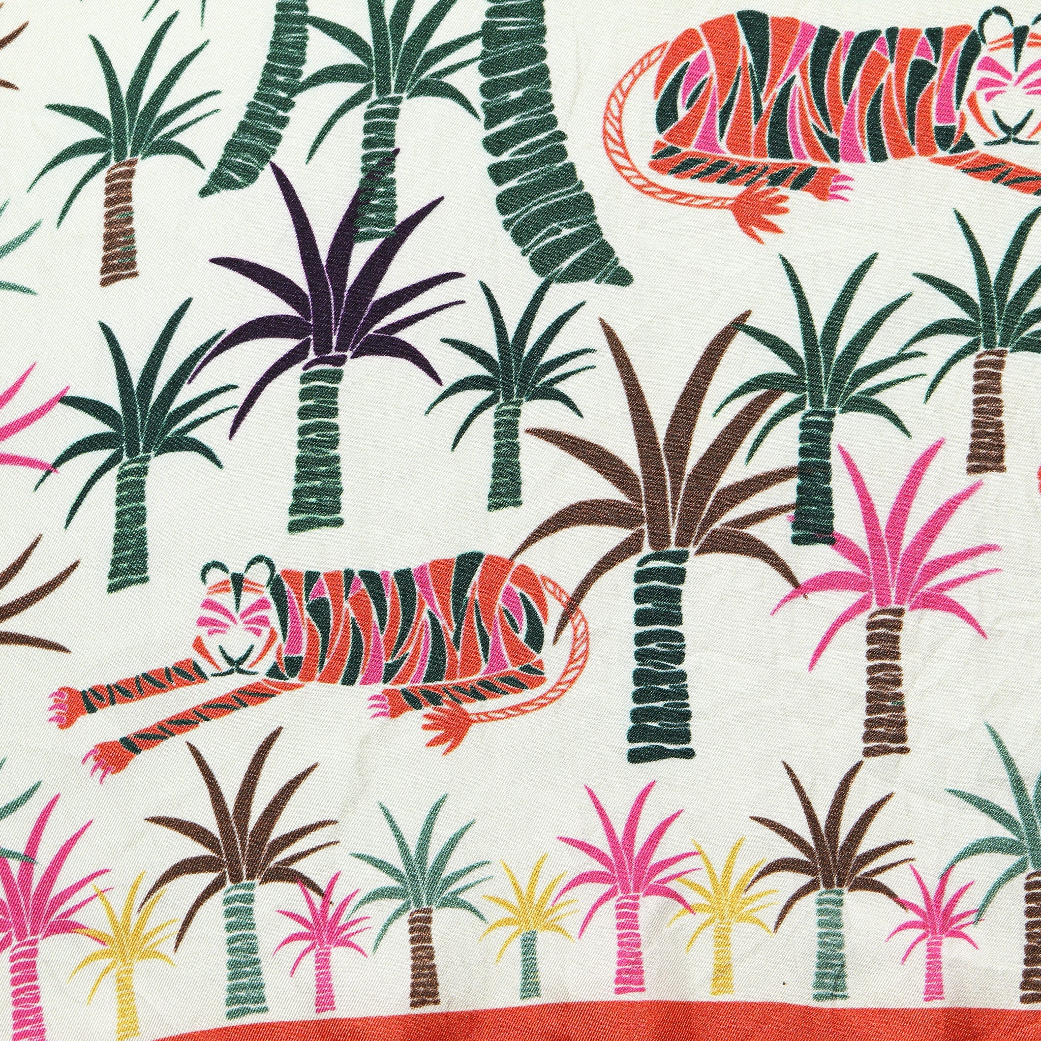 Lazy Tiger & Palm Tree Silk Scarf - Vintage - STAG Provisions - W - One & Done - Accessories & Jewelry