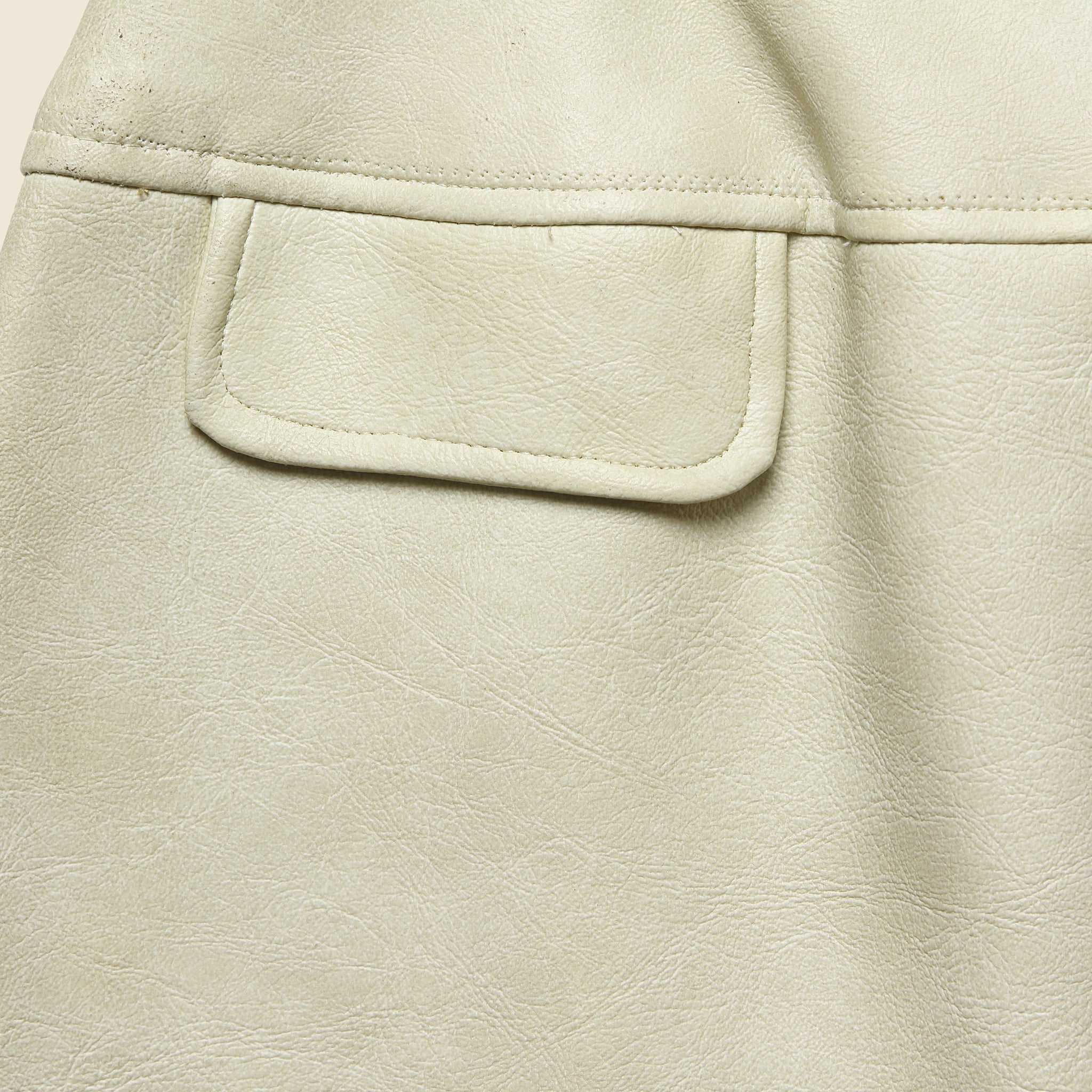 1960s Union Leather Mini Skirt - Cream - Vintage - STAG Provisions - W - One & Done - Apparel