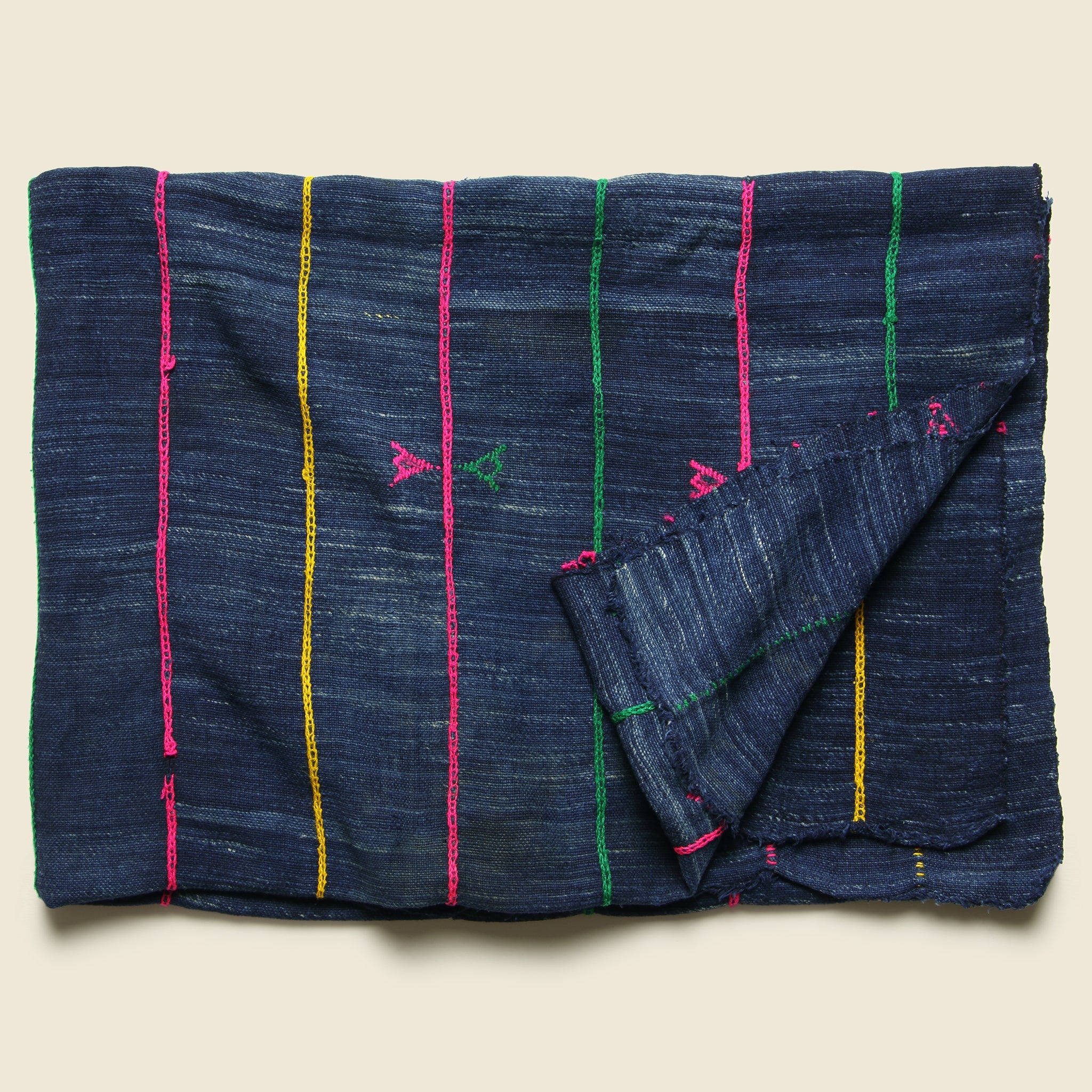 African Indigo Textile - Bright Stitching - Vintage - STAG Provisions - W - One & Done - Blankets & Textiles