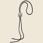 Carved Sterling Concho Bolo Tie - Leather/Black - Yuketen - STAG Provisions - W - Accessories - Necklace