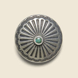 Round Sunburst Concho Pin - Silver/Turquoise - Yuketen - STAG Provisions - W - Accessories - Pin