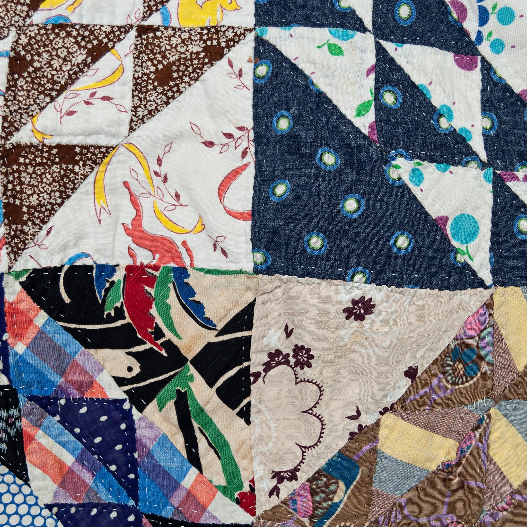 Scofield Flying Geese Quilt Kimono - Blue/Tan - Vintage - STAG Provisions - W - One & Done - Apparel